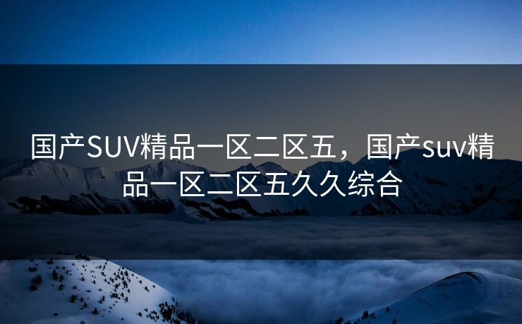 国产SUV精品一区二区五，国产suv精品一区二区五久久综合
